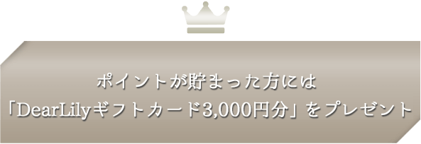 ポイントが貯まった方には 「Lilyギフトカード3000円分」をプレゼント